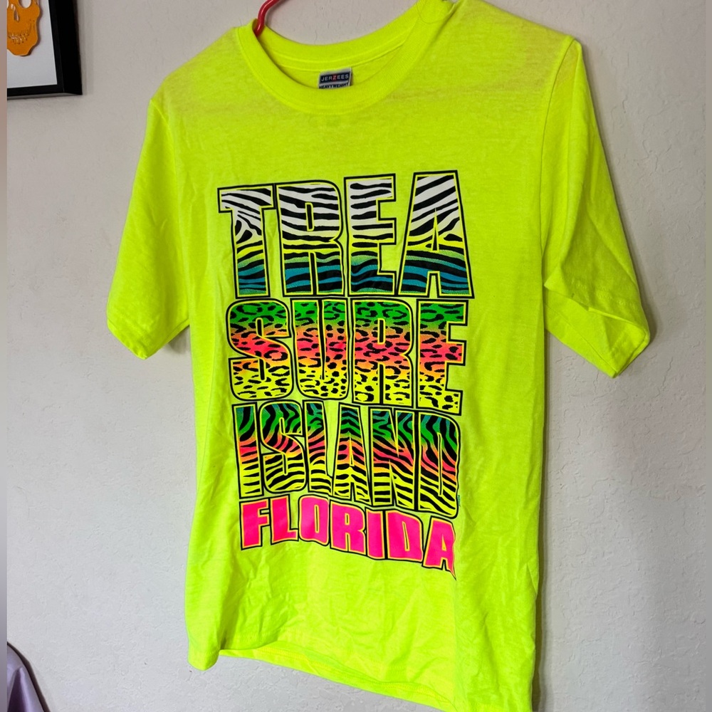 Treasure Island Florida Beach Neon Bright T Shirt Animal Print